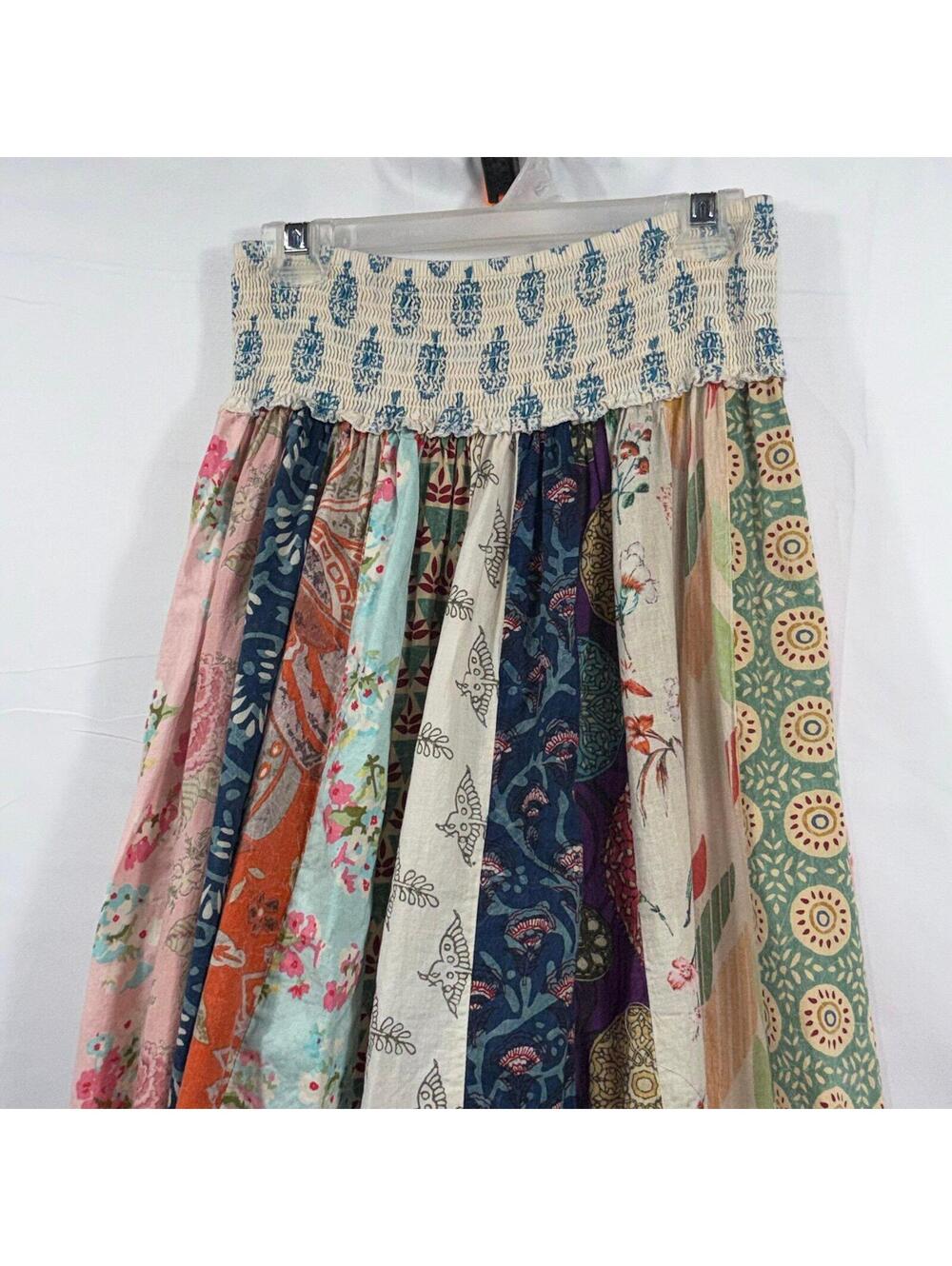 Blue Sky Women’s Patchwork Boho Maxi Skirt Size Small Cottagecore Festival - Picture 2 of 7